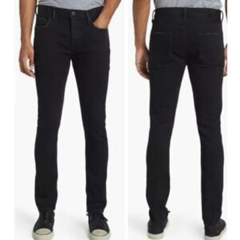 ALLSAINTS Men’s “Pistol” Slim Straight Jeans – Black (W33)